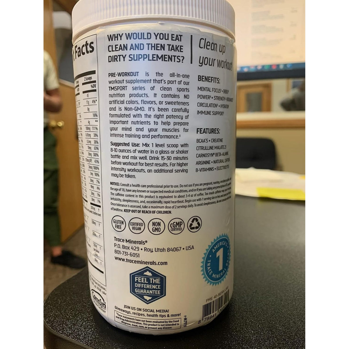 Trace Minerals Preentrenamiento Clear Tmsport 514 G Limonada De Frambuesa – Rendimiento Deportivo