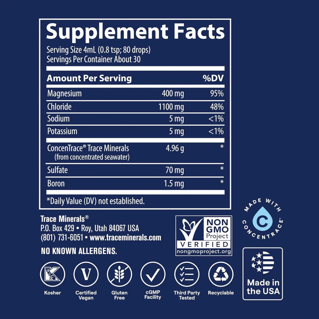 TRACE MINERALS LIQUIDO MAGNESIO IONICO 400MG 118ML SFN