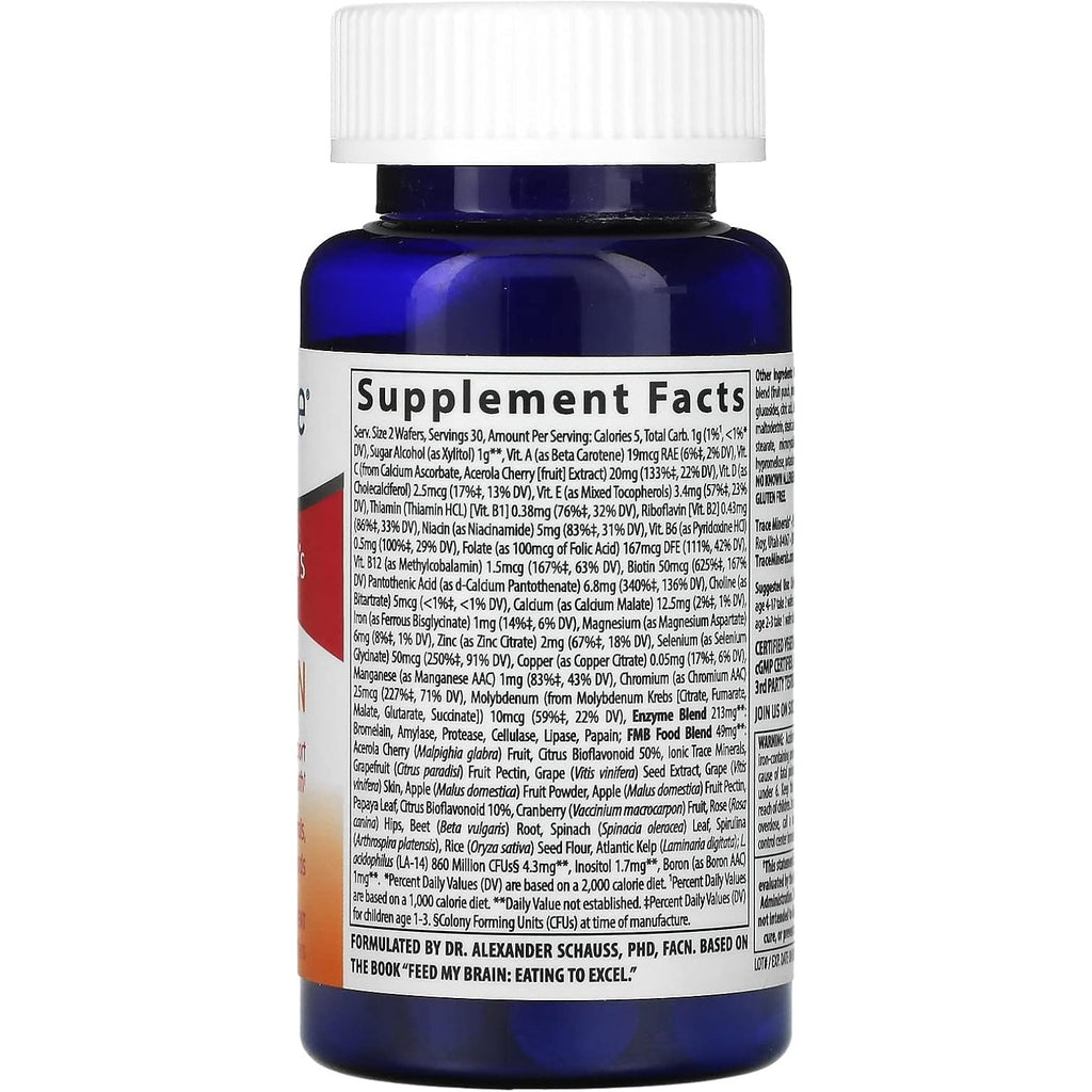 Trace Minerals Research  Feed My Brain Vitaminas Minerales Multivitamínico Comprimidos Durazno 60 Cápsulas