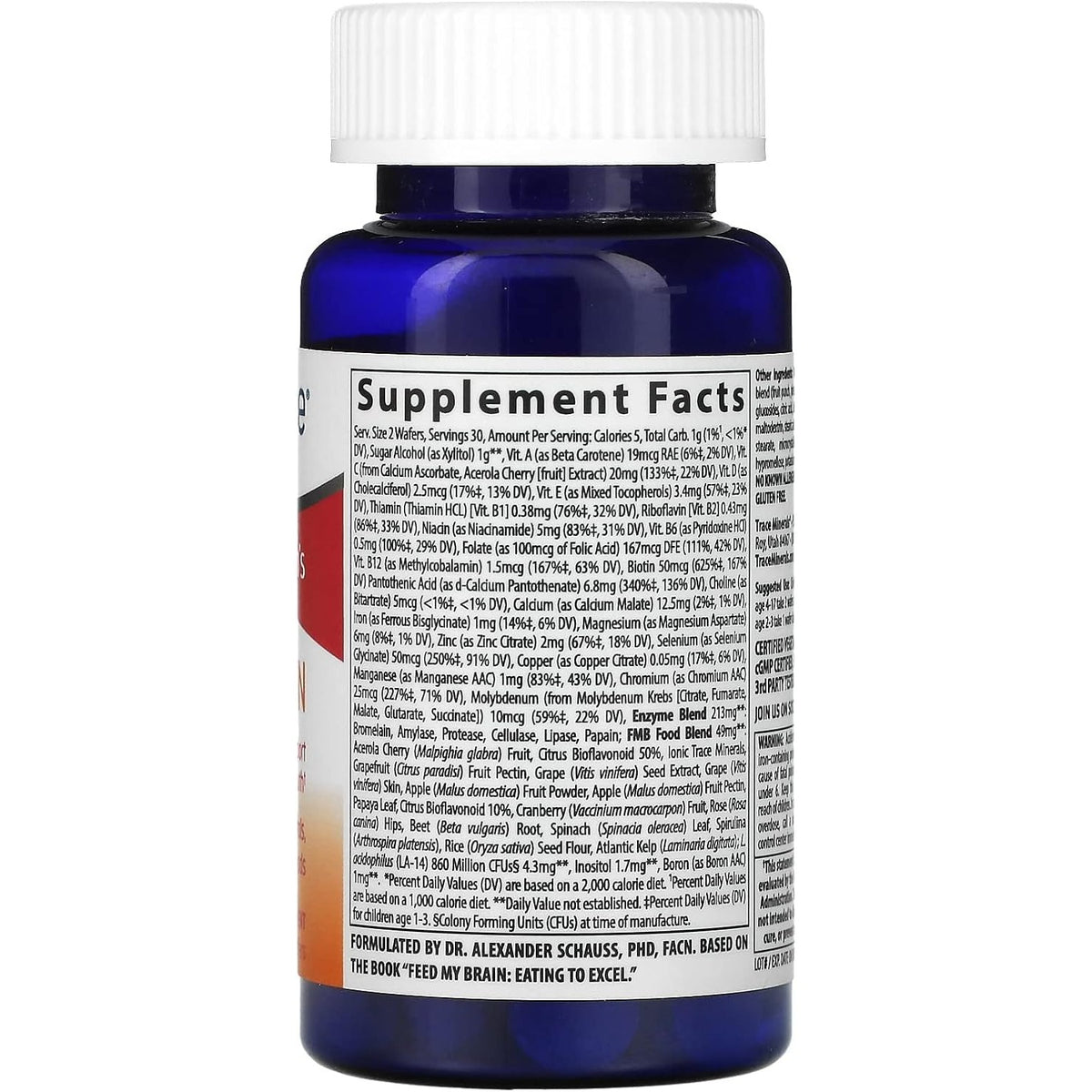 Trace Minerals Research  Feed My Brain Vitaminas Minerales Multivitamínico Comprimidos Durazno 60 Cápsulas