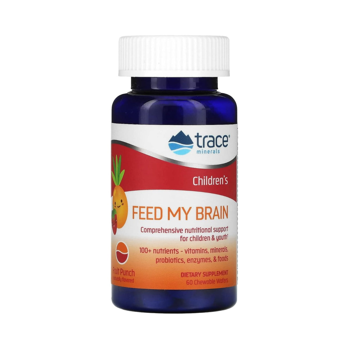 Trace Minerals Research  Feed My Brain Vitaminas Minerales Multivitamínico Comprimidos Durazno 60 Cápsulas