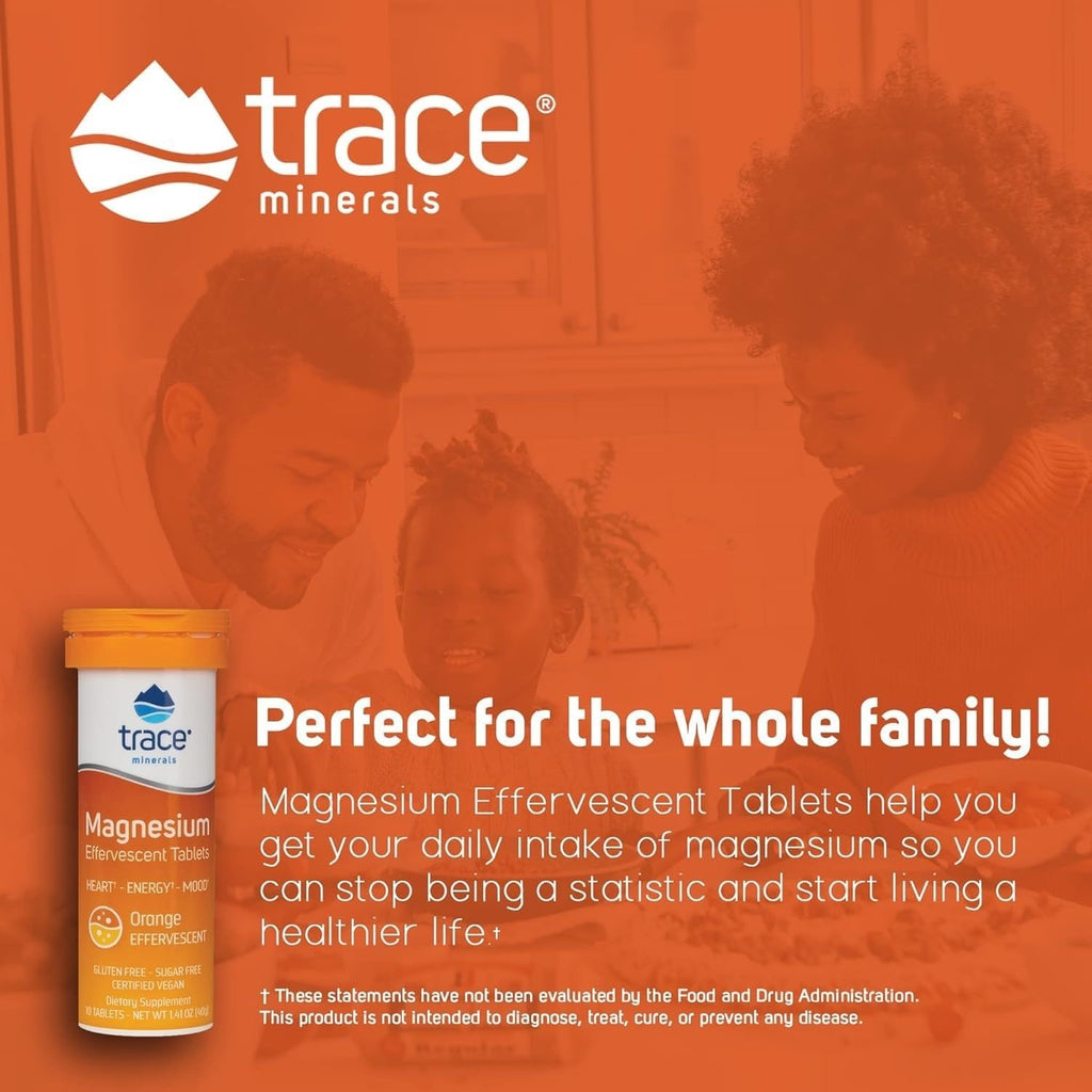 Trace Minerals Magnesio Efervescente Tabletas Sabor Naranja 40 g