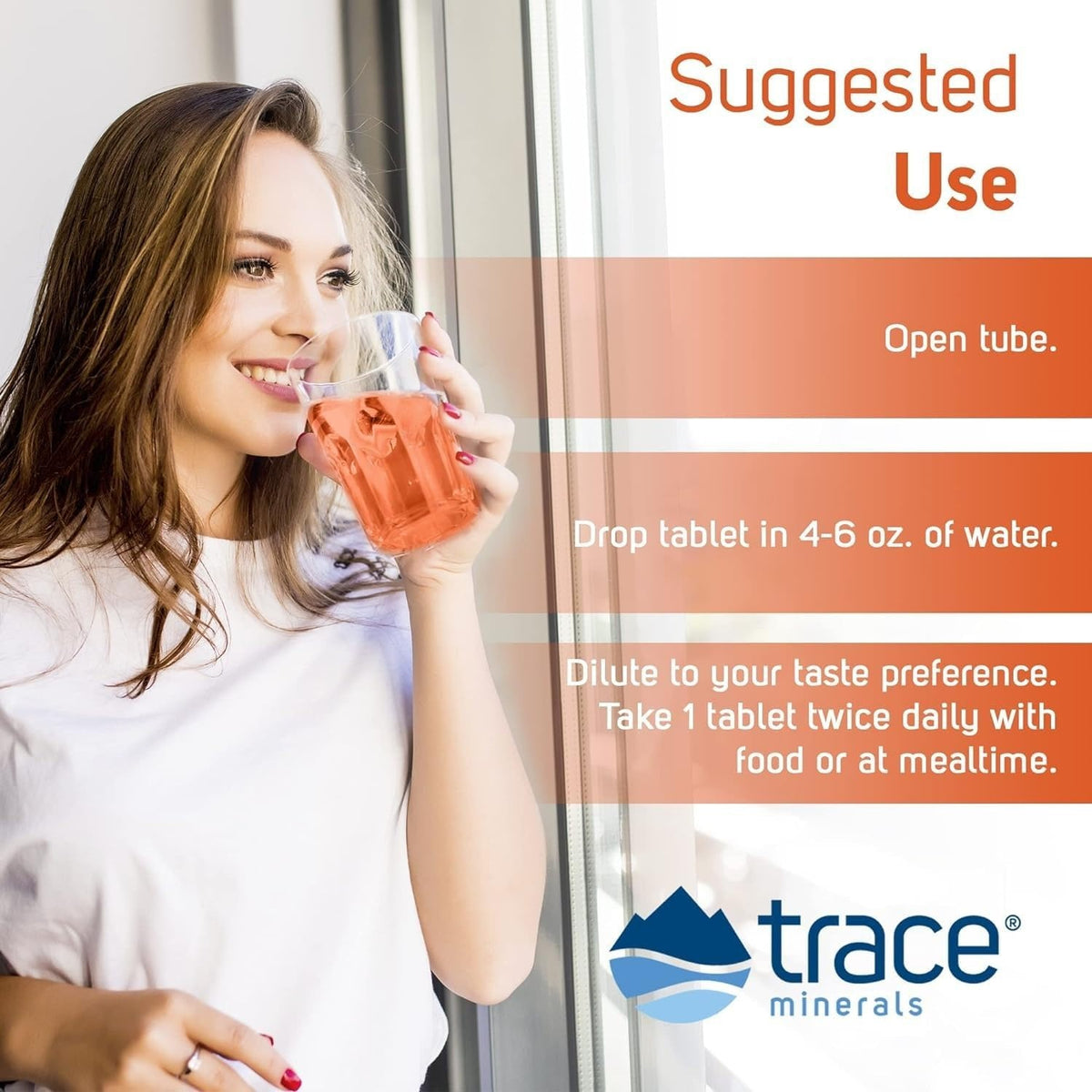 Trace Minerals Magnesio Efervescente Tabletas Sabor Naranja 40 g