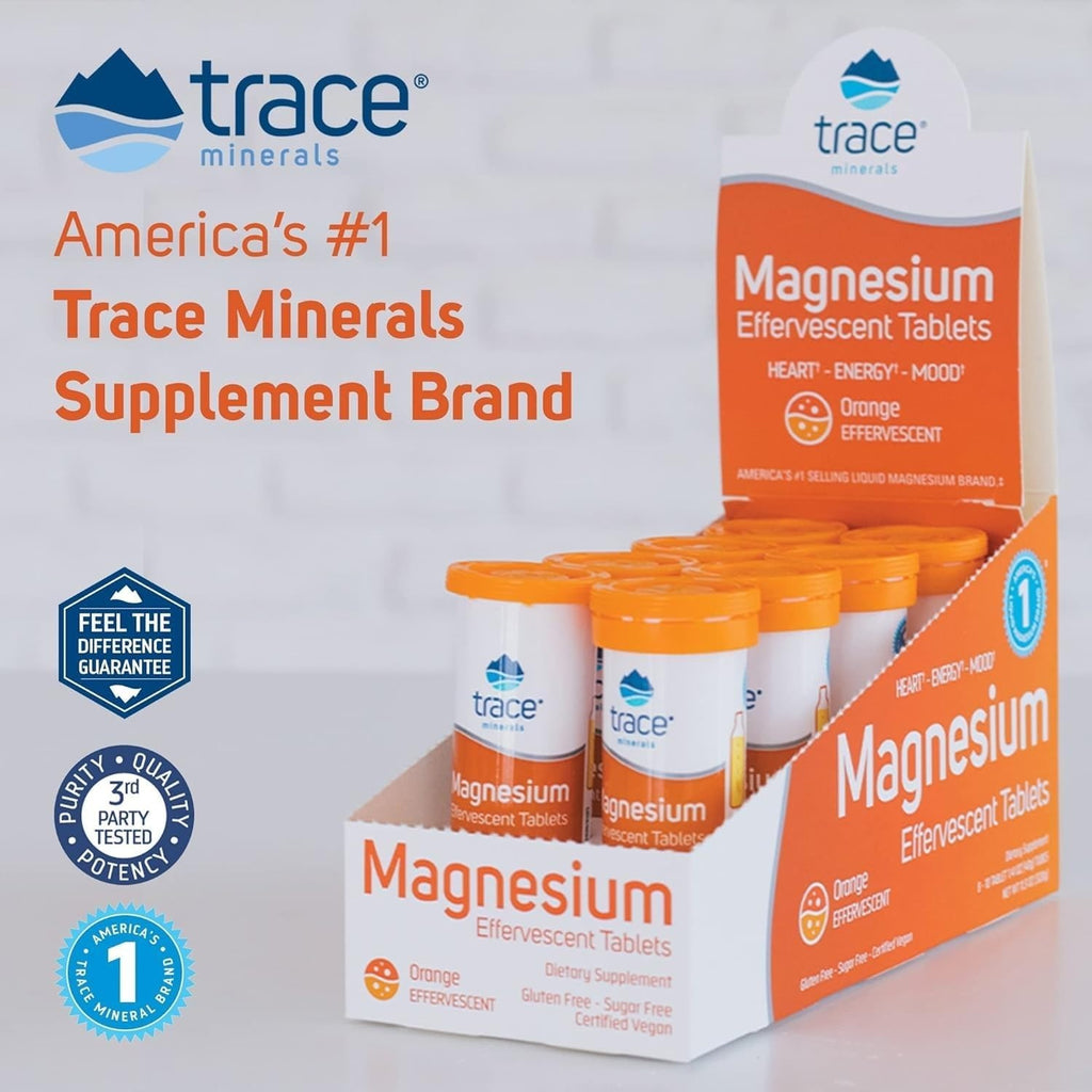 Trace Minerals Magnesio Efervescente Tabletas Sabor Naranja 40 g