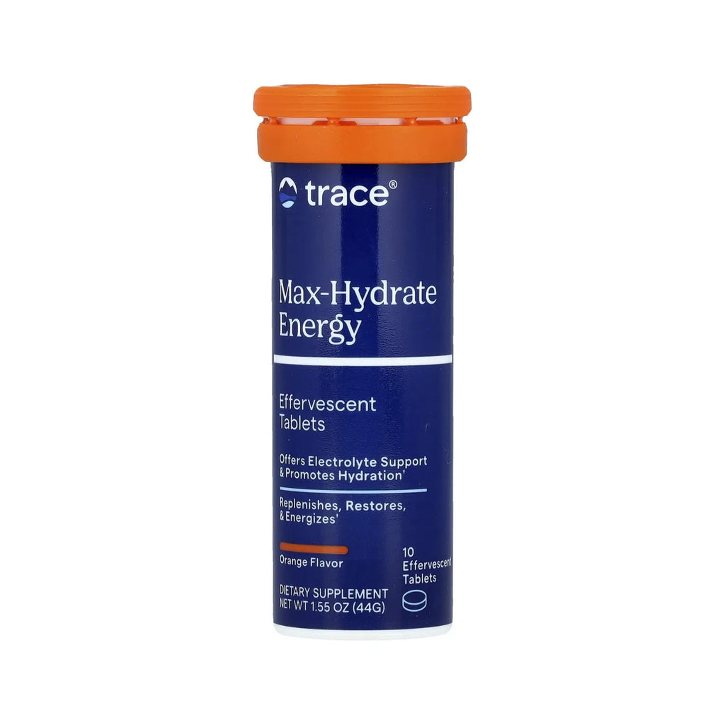 TRACE MINERALS MAX-HYDRATE ENERGIA SABOR NARANJA 10 TABS SFN