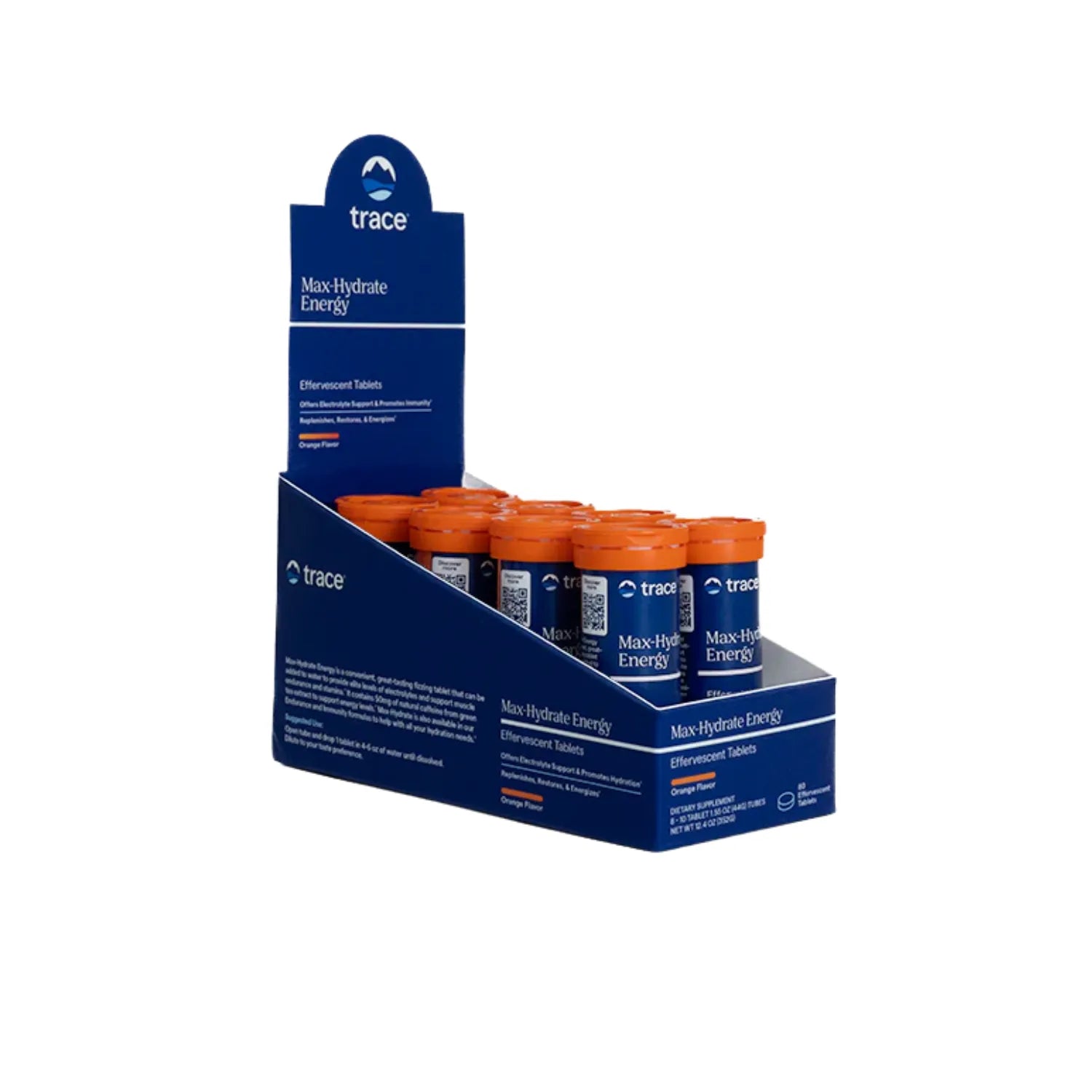TRACE MINERALS MAX-HYDRATE ENERGIA SABOR NARANJA 10 TABS SFN