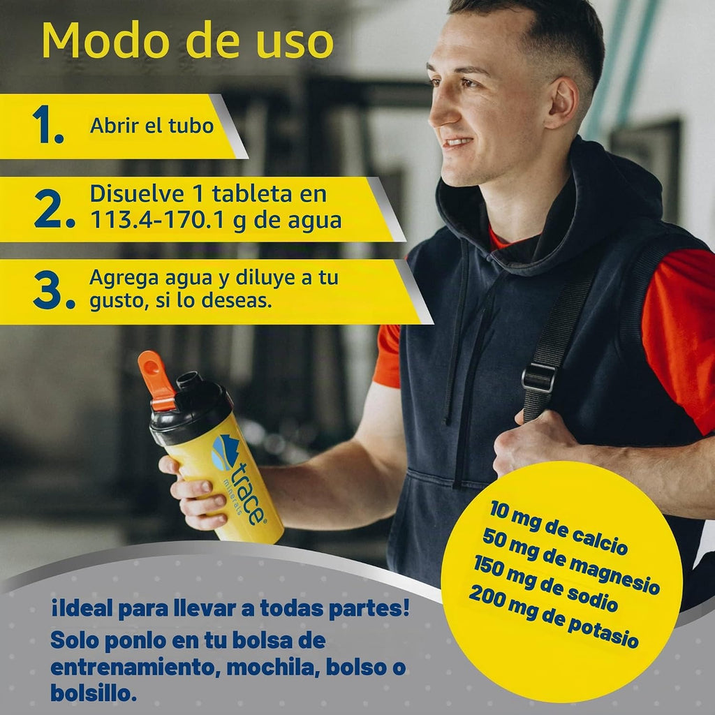 Trace Minerals Max-hydrate Resistencia, 8-10 Tabletas 360g Sabor Citricos Citrus