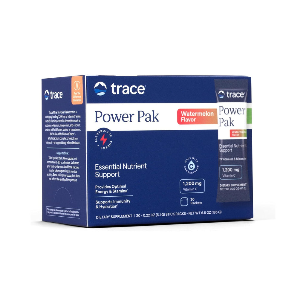 Trace Minerals Electrolitos Stamina Power Pak Sin OMG Sabor Sandía Caja con 30