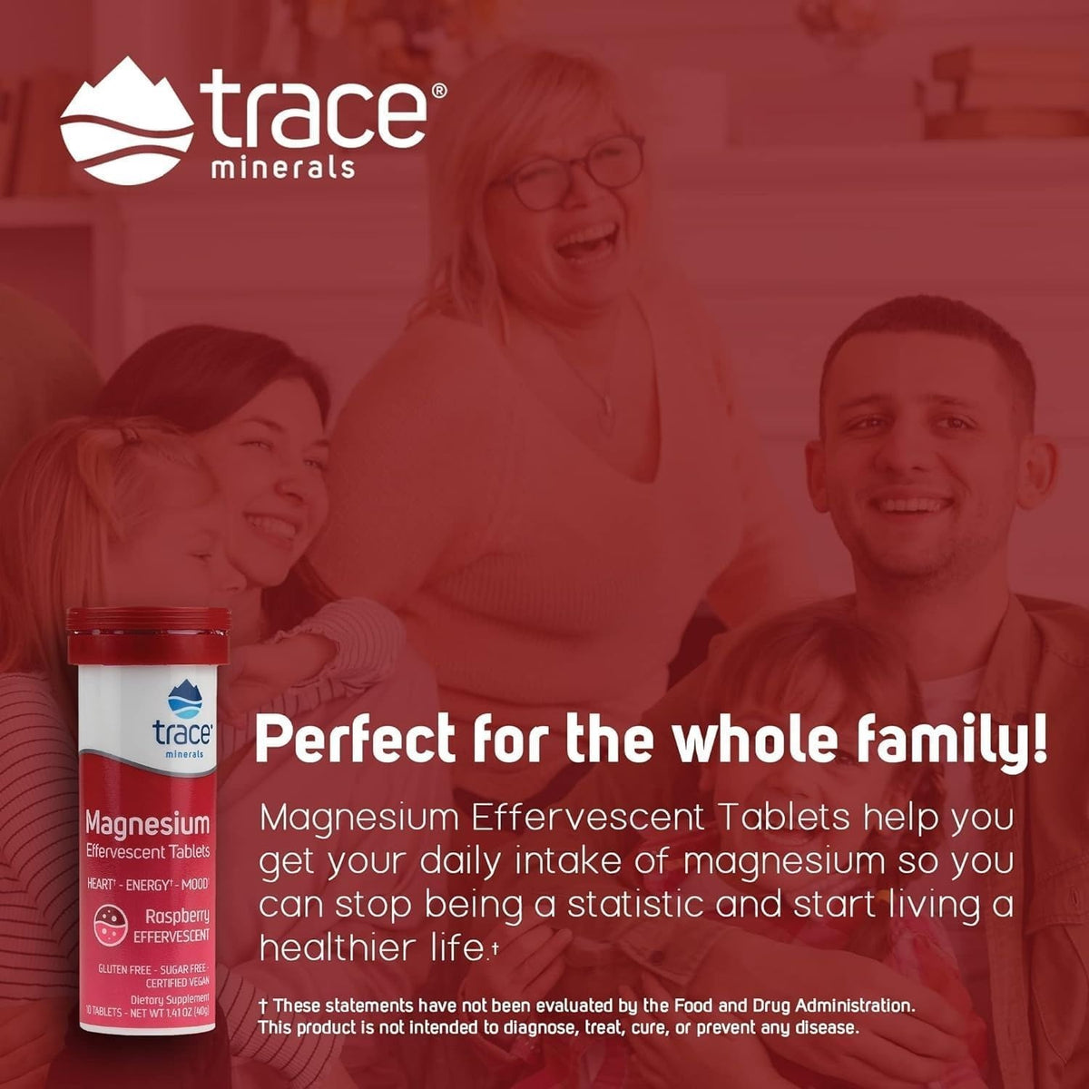 Trace Minerals Magnesio Tabletas EfervecenteS 40g Sabor Frambuesa Frambuesa – Minerales