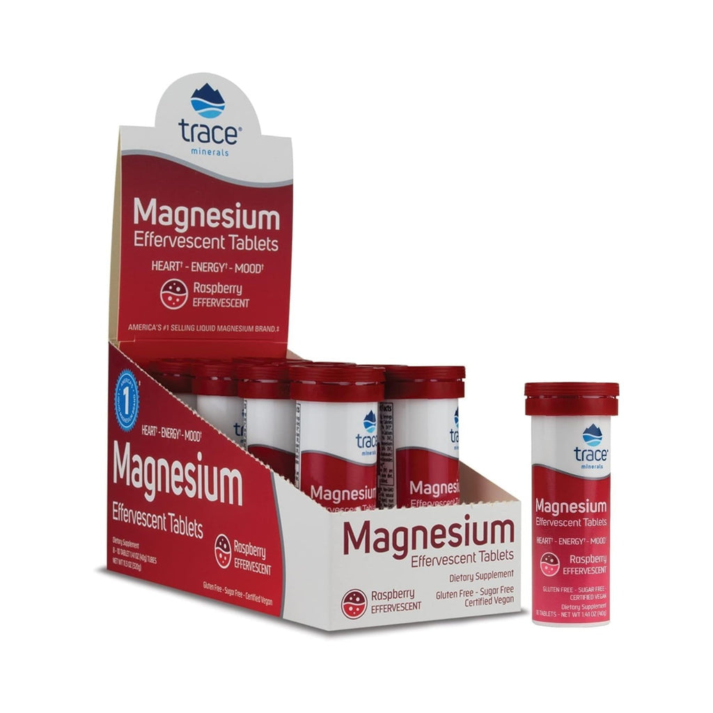 Trace Minerals Magnesio Tabletas EfervecenteS 40g Sabor Frambuesa Frambuesa – Minerales