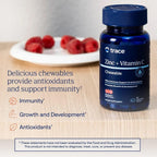 Trace Minerals Zinc, Vitamina C 60 Masticables Raspberry Frambuesa – Minerales