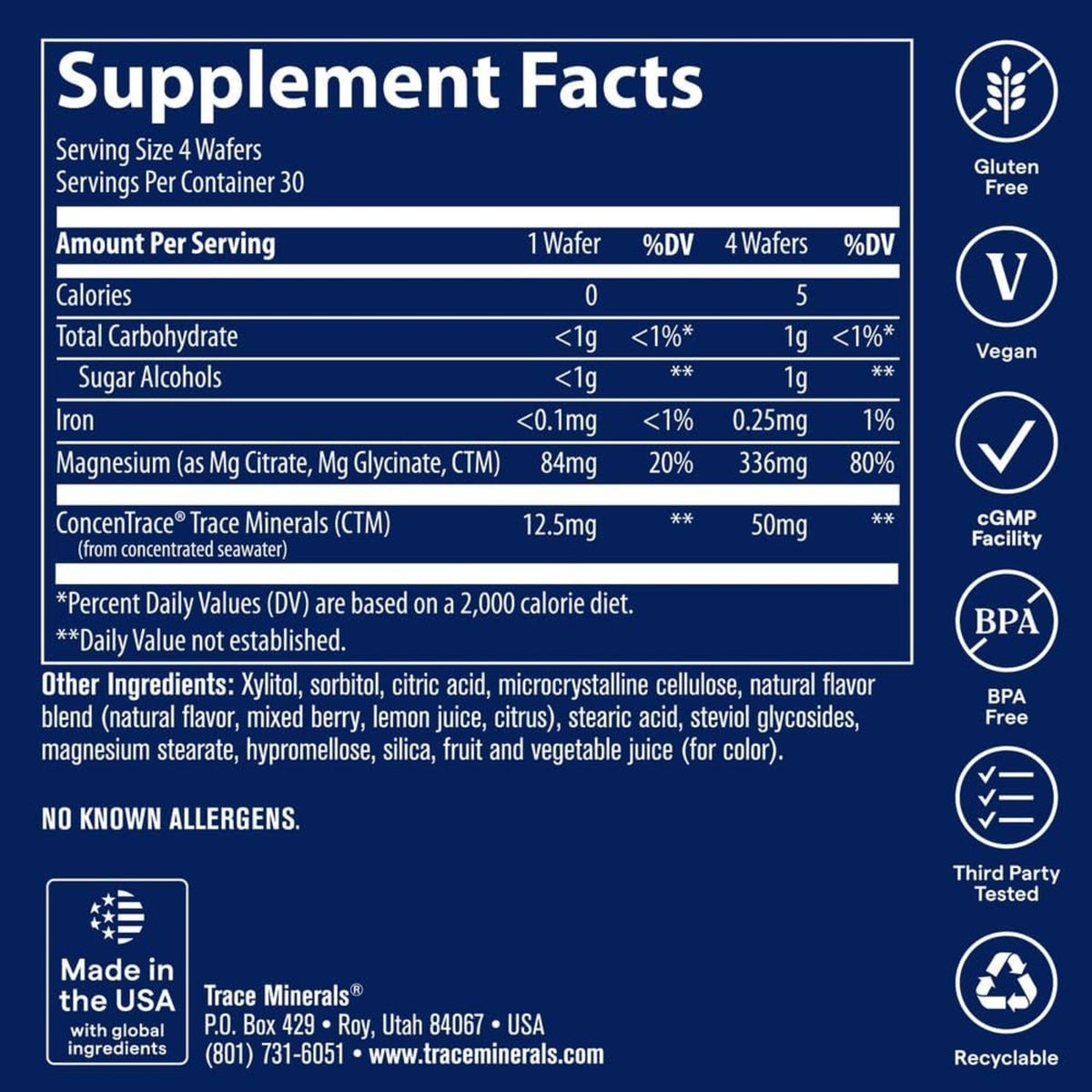 Trace Minerals De Magnesio Masticable Sabor Raspberry Lemon Vegano, 120 Unidades Frambuesa-lemon – Minerales