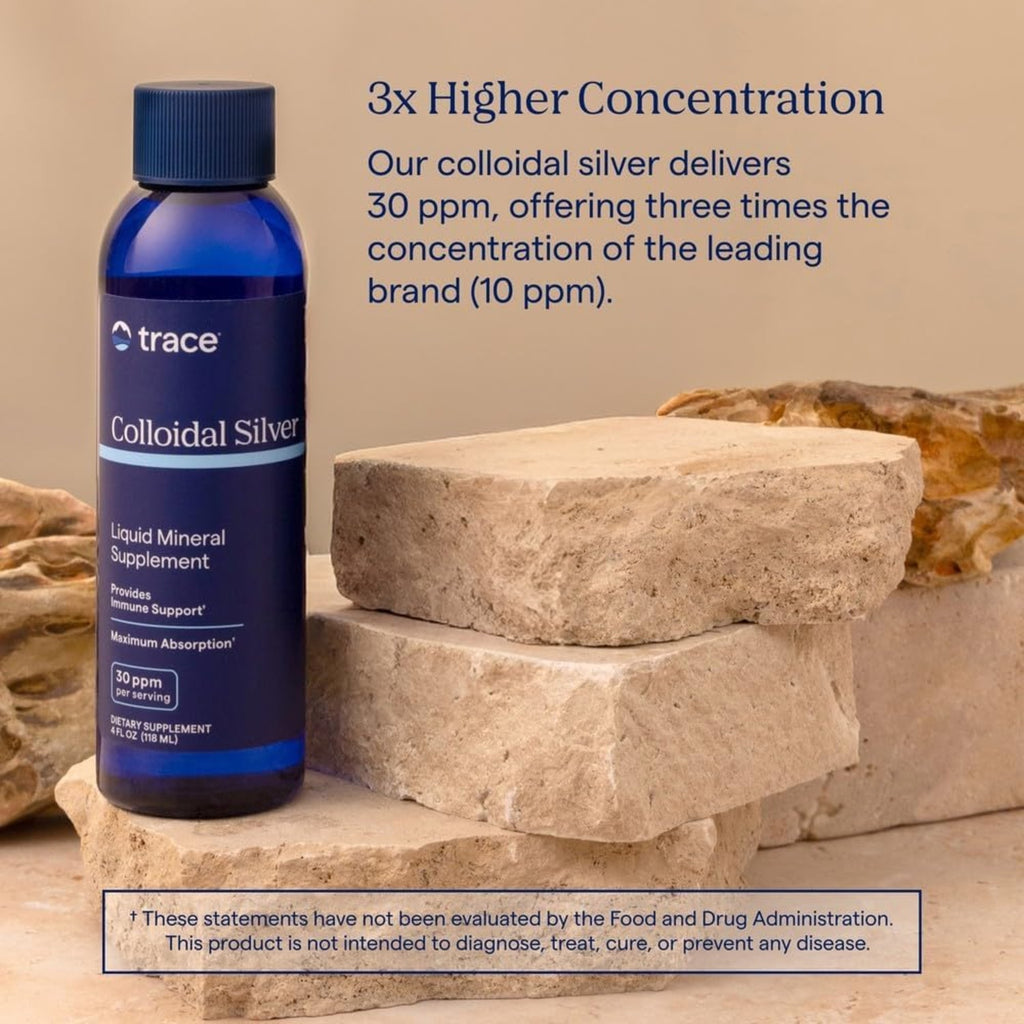 Trace Minerals Plata Coloidal 118ml, 30ppm/Porciones Sin Sabor