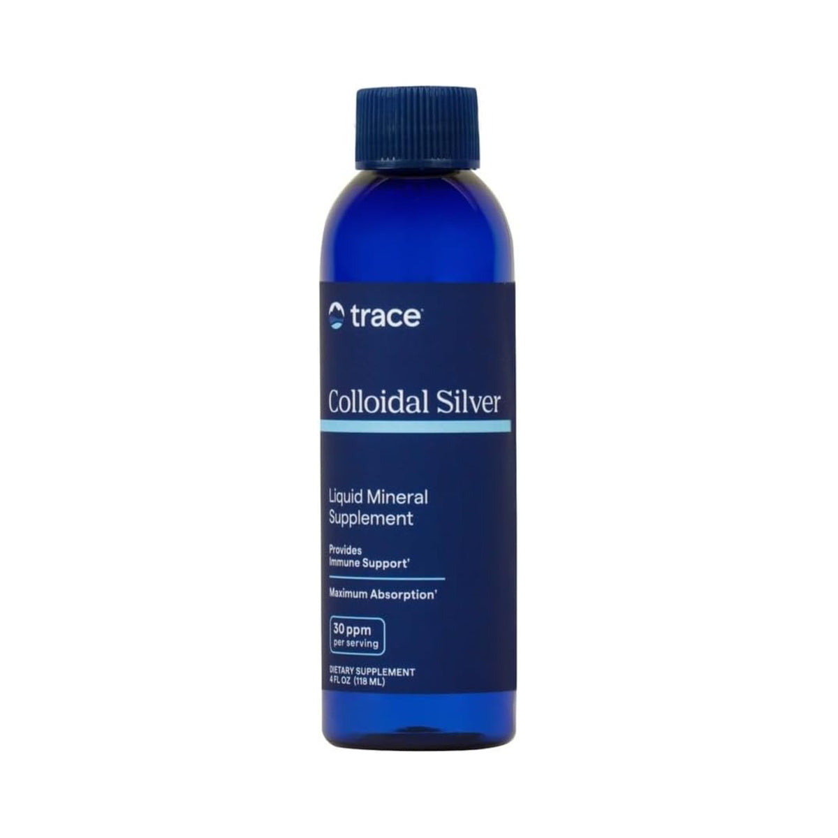 Trace Minerals Plata Coloidal 118ml, 30ppm/Porciones Sin Sabor