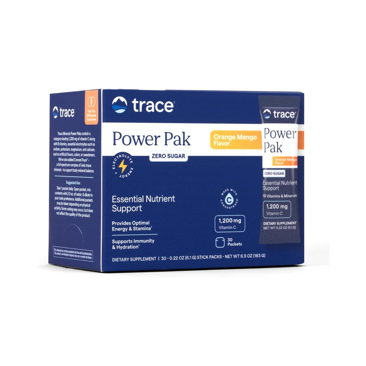 Trace Minerals Power Pak Vitamina C Naranja Mango 30 Sachets – Vitaminas