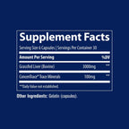 TRACE MINERALS BEEF LIVER -HORMONAS- 500MG 180 CAPSULAS SFN