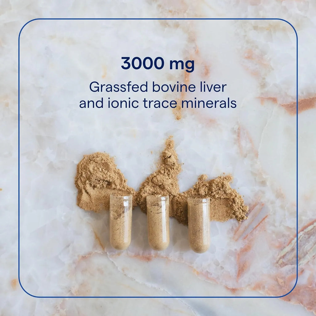 TRACE MINERALS BEEF LIVER -HORMONAS- 500MG 180 CAPSULAS SFN