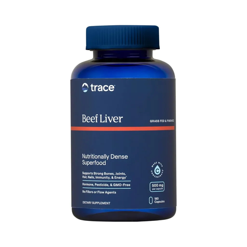TRACE MINERALS BEEF LIVER -HORMONAS- 500MG 180 CAPSULAS SFN