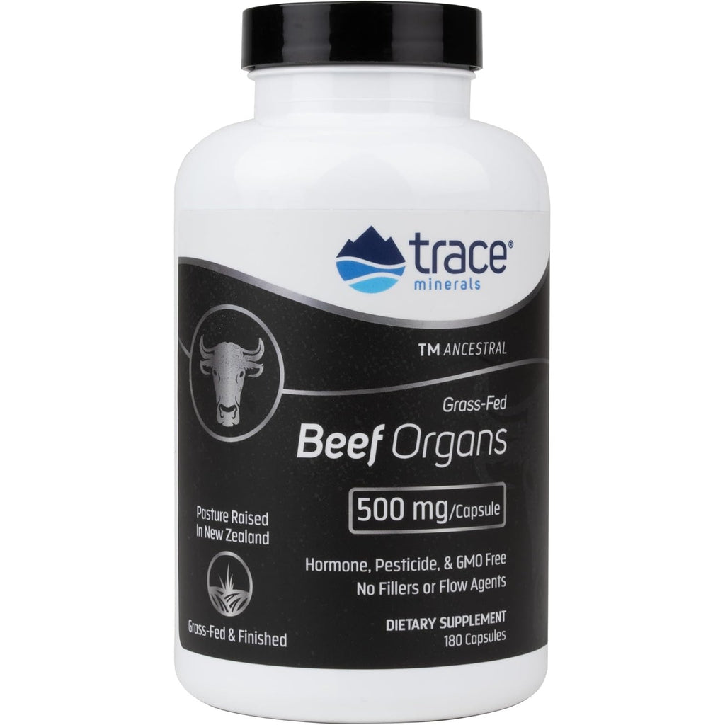 Trace Minerals Beef Organs Órganos de Res 500 mg 180 Cápsulas