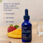 Trace Minerals Colágeno Líquido Con Biotina Sabor Fresa/mango 59ml Vegano Barras De Cereal De Fresa Y Mango