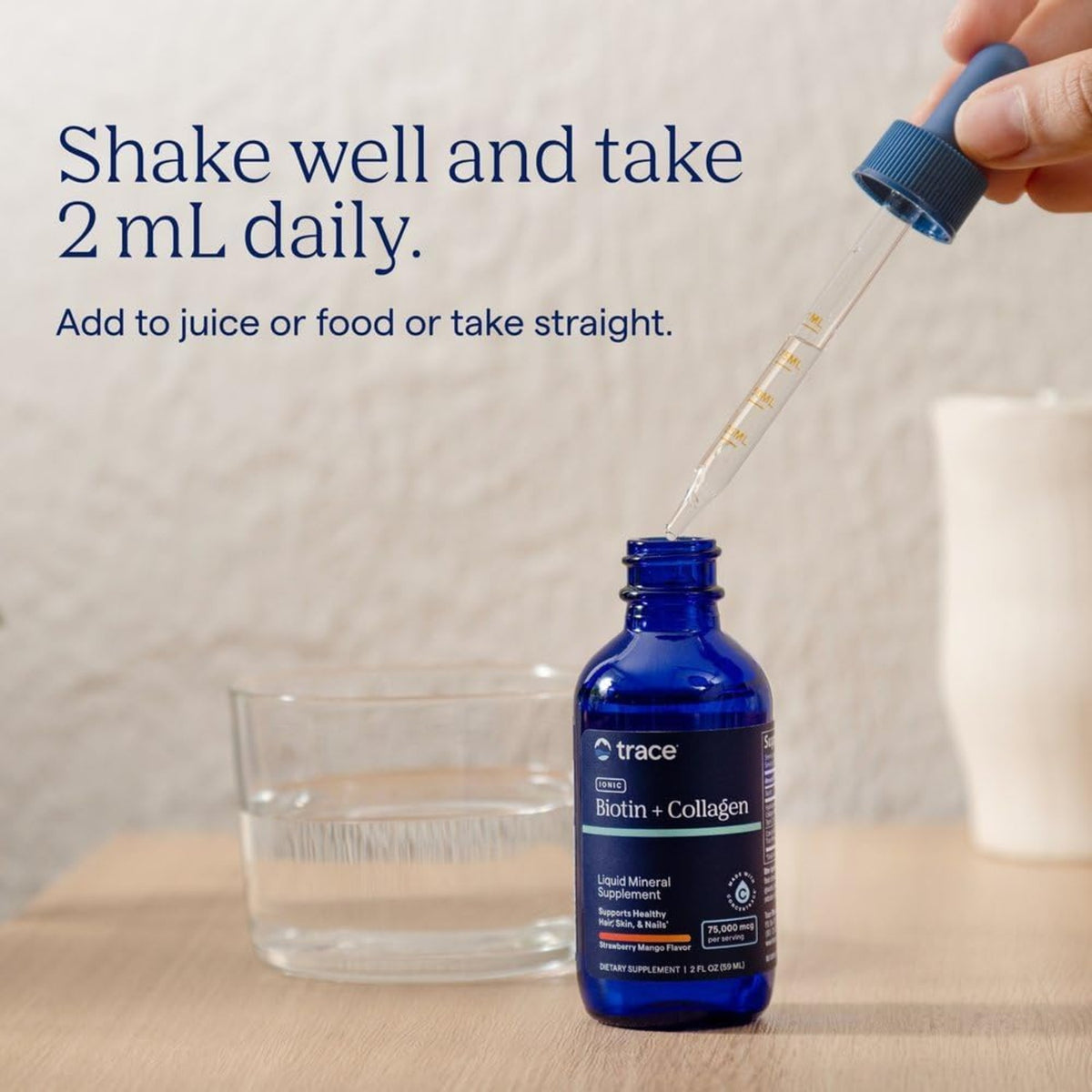 Trace Minerals Colágeno Líquido Con Biotina Sabor Fresa/mango 59ml Vegano Barras De Cereal De Fresa Y Mango
