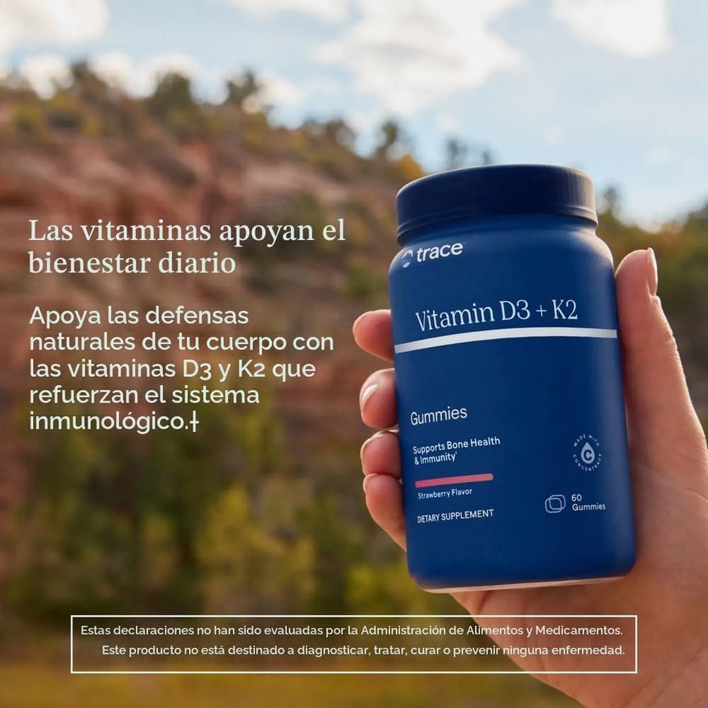 Trace Minerals Gomitas de vitamina D3 + K2, 60 porciones sabor fresa