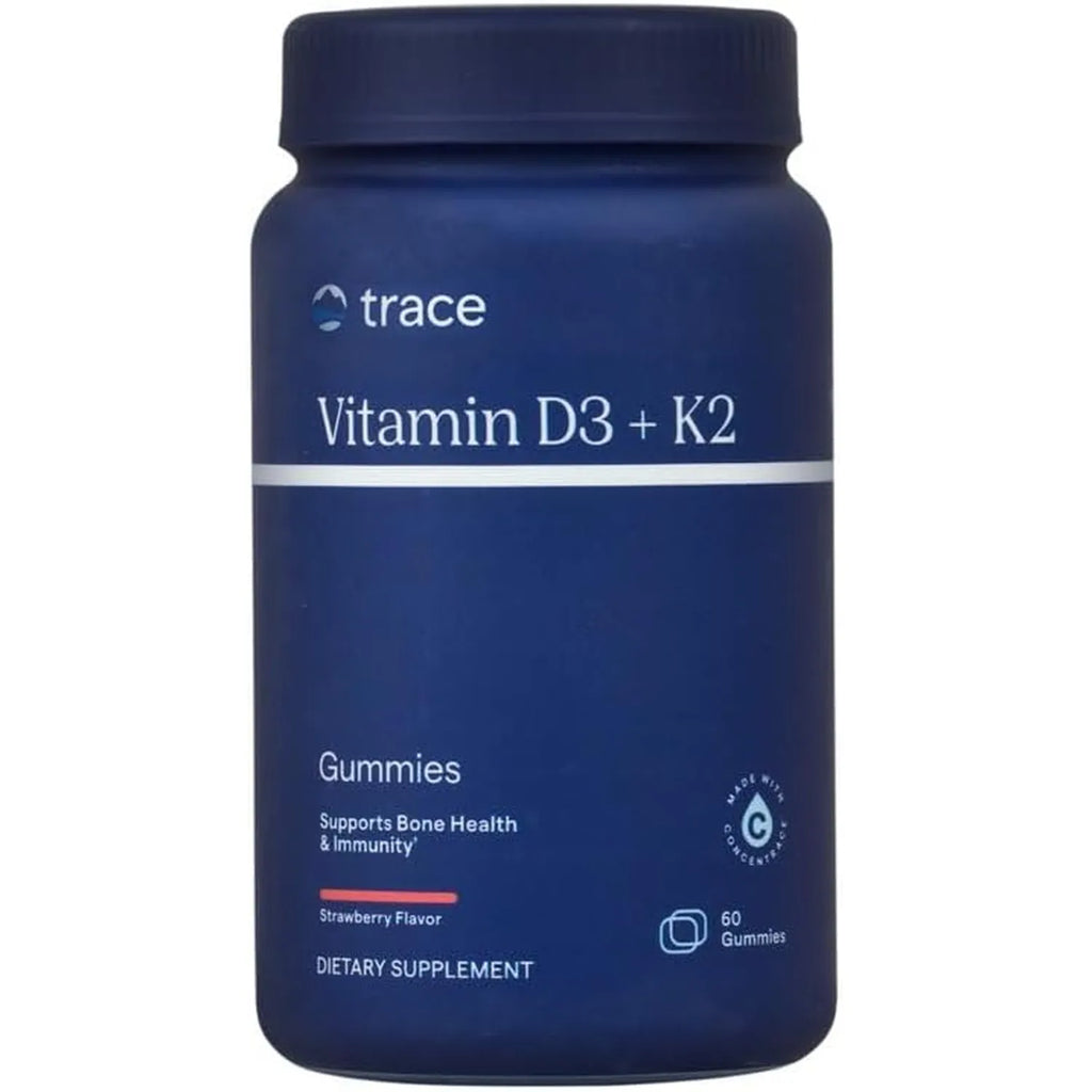 Trace Minerals Gomitas de vitamina D3 + K2, 60 porciones sabor fresa