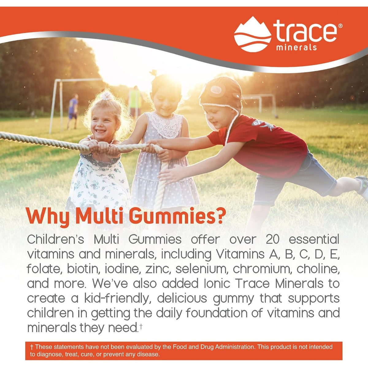 Trace Minerals Gomitas Múltiples Para Niños 60 Gomitas Naranja