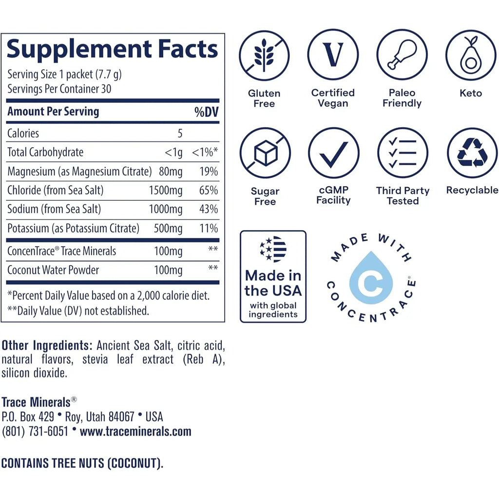 TRACE MINERALS ZEROLYTE ORANGE 30CT SFN