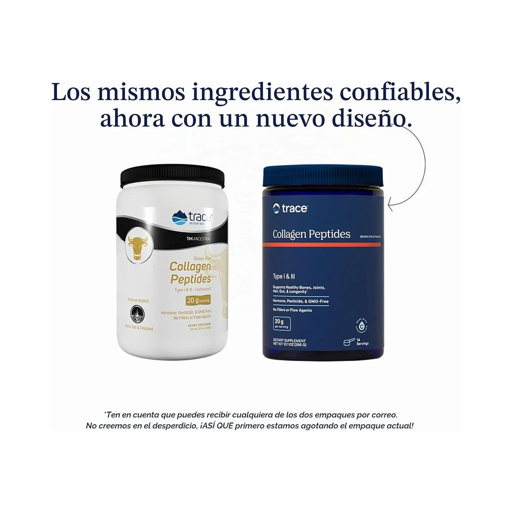 Trace Minerals ANCESTRAL - Péptidos de colágeno | Sin sabor | Apoya huesos, articulaciones, piel, cabello, uñas e intestino saludables | Colágeno tipo I y III