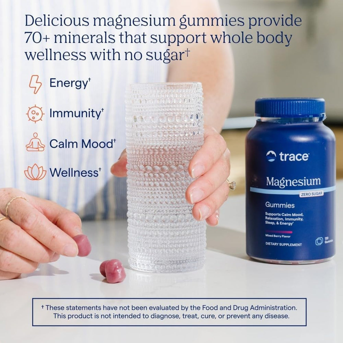 Trace Minerals Gomitas De Magnesio Con Sabor Bayas Mixtas, 120 Unidades