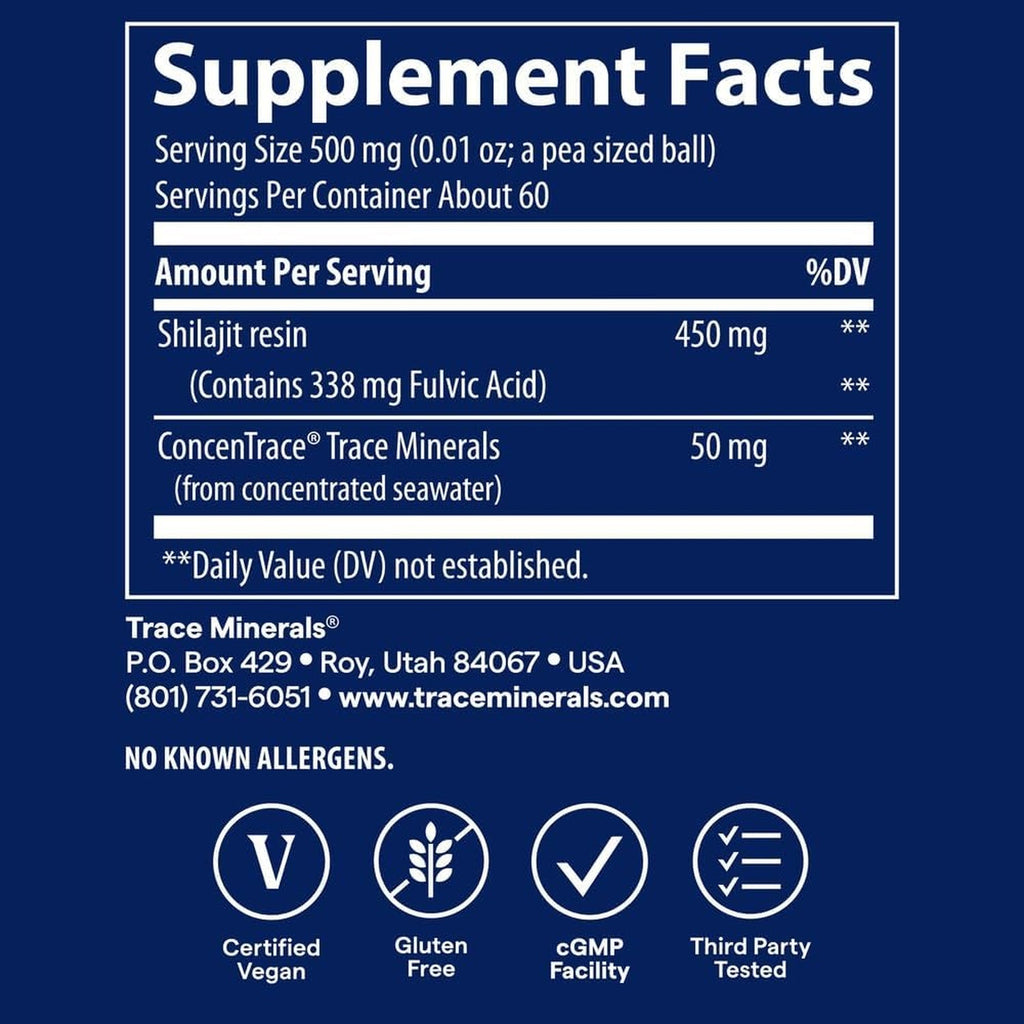 Trace Minerals Resina de Shilajit 30 g