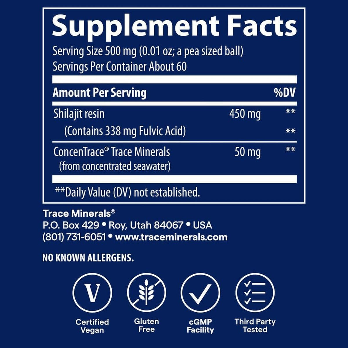 Trace Minerals Resina de Shilajit 30 g