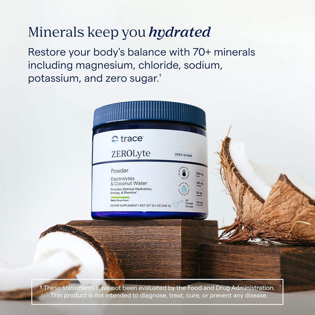 Trace Minerals Electrolitos En Polvo Zerolyte 328 G Cítricos Salados – Hidratación