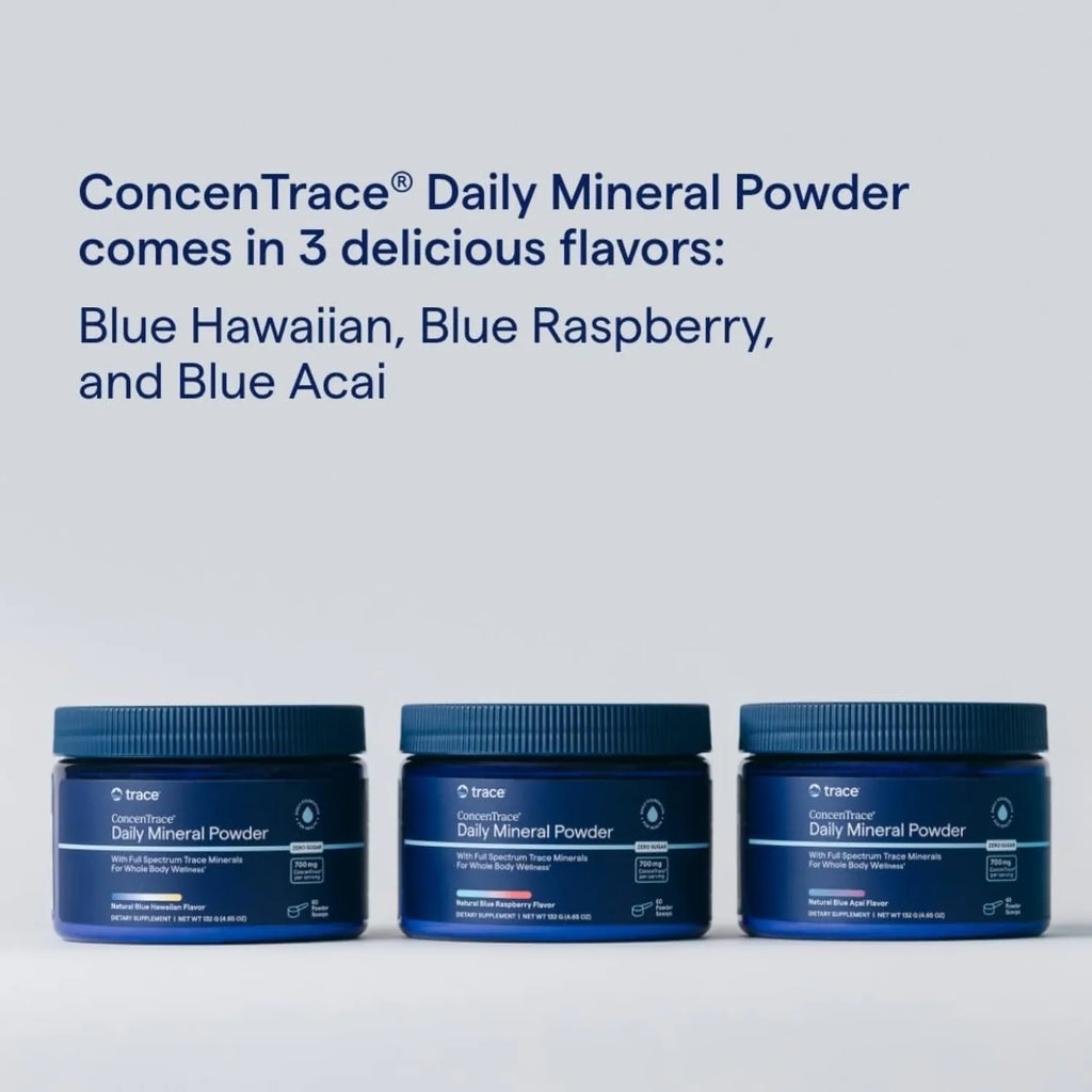 Trace minerals concentrace daily mineral powder 132 grs blue raspberry