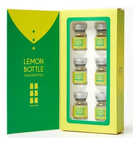Lemon Bottle Skin Booster | 6 Ampolletas de 3.5 ml | Vitaminas, Ácido Hialurónico y Péptidos | Hidratación y Luminosidad Facial