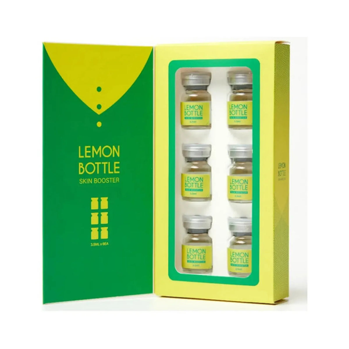 Lemon Bottle Skin Booster | 6 Ampolletas de 3.5 ml | Vitaminas, Ácido Hialurónico y Péptidos | Hidratación y Luminosidad Facial