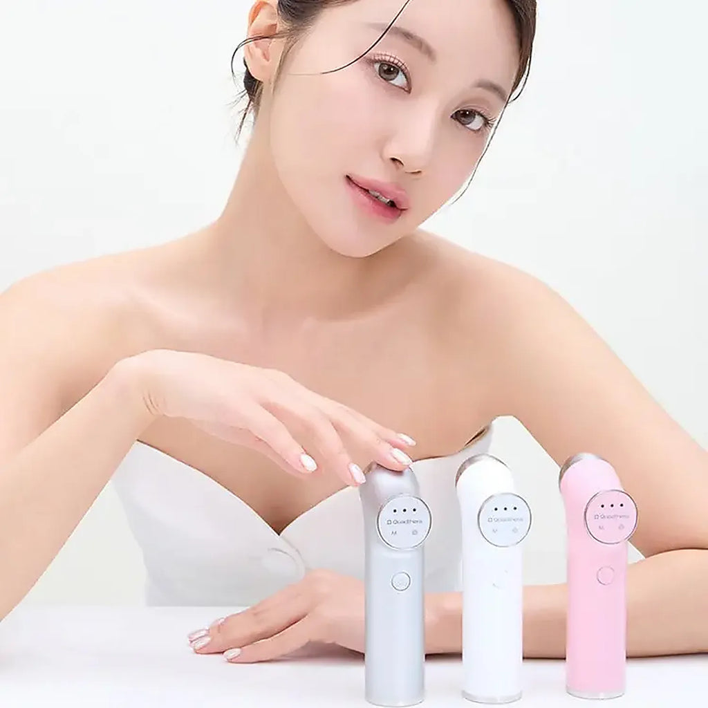 Quadthera MiniTune | Estimulador Facial Ultrasónico | 3 Frecuencias | Color Pink | Hidratación, Firmeza y Luminosidad Facial | Cuidado de la Piel