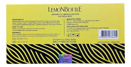 Lemon Bottle | Solución en Ampolletas de 10 ml | 5 Piezas | Uso Estético Profesional