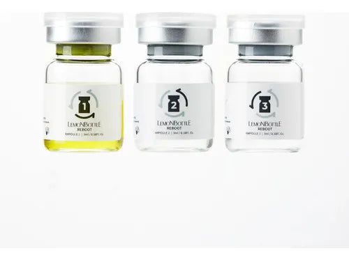 Lemon Bottle Reboot | 6 Ampolletas de 3 ml | Tratamiento Facial de 3 Pasos | Hidratación y Luminosidad | Uso Profesional