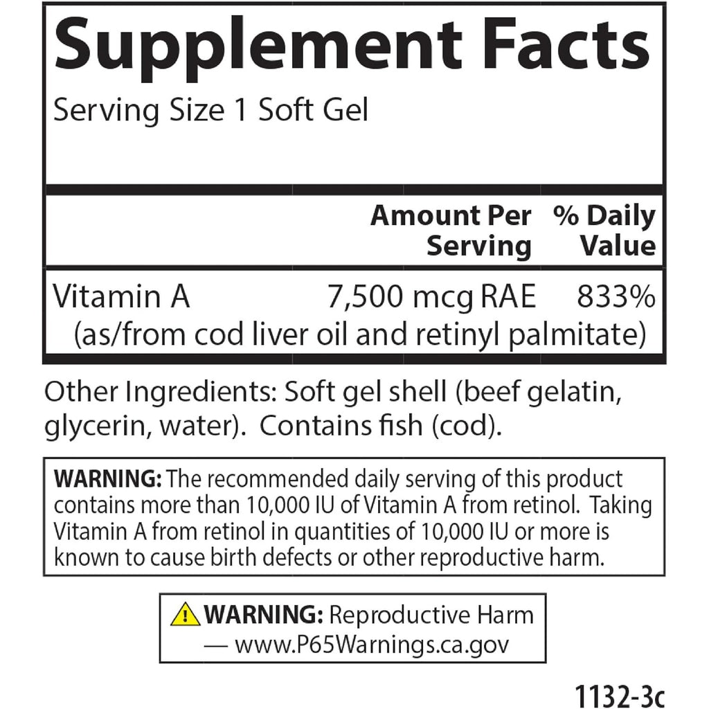 Carlson Labs Vitamina A 25000 UI 250 Cápsulas Blandas
