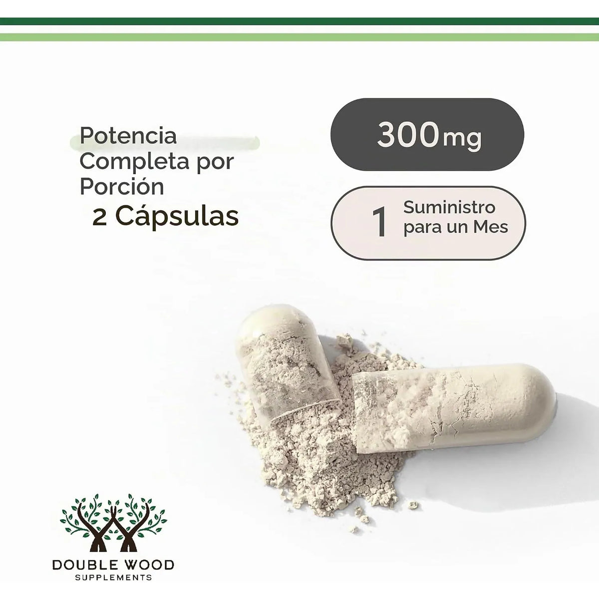 Double Wood Alpha- Gpc Soporte Cognitivo 300 Mg, 60 Caps