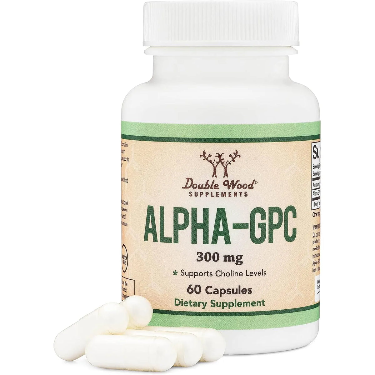 Double Wood Alpha- Gpc Soporte Cognitivo 300 Mg, 60 Caps