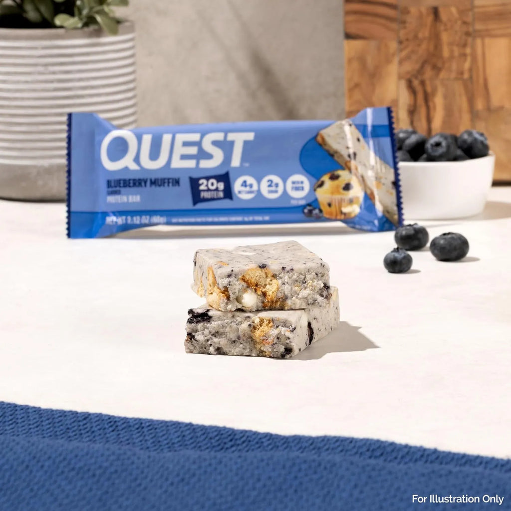 Quest Nutrition Protein Bar | Barras de Proteína Blueberry Muffin | 12 Piezas de 60 g | 20 g de Proteína