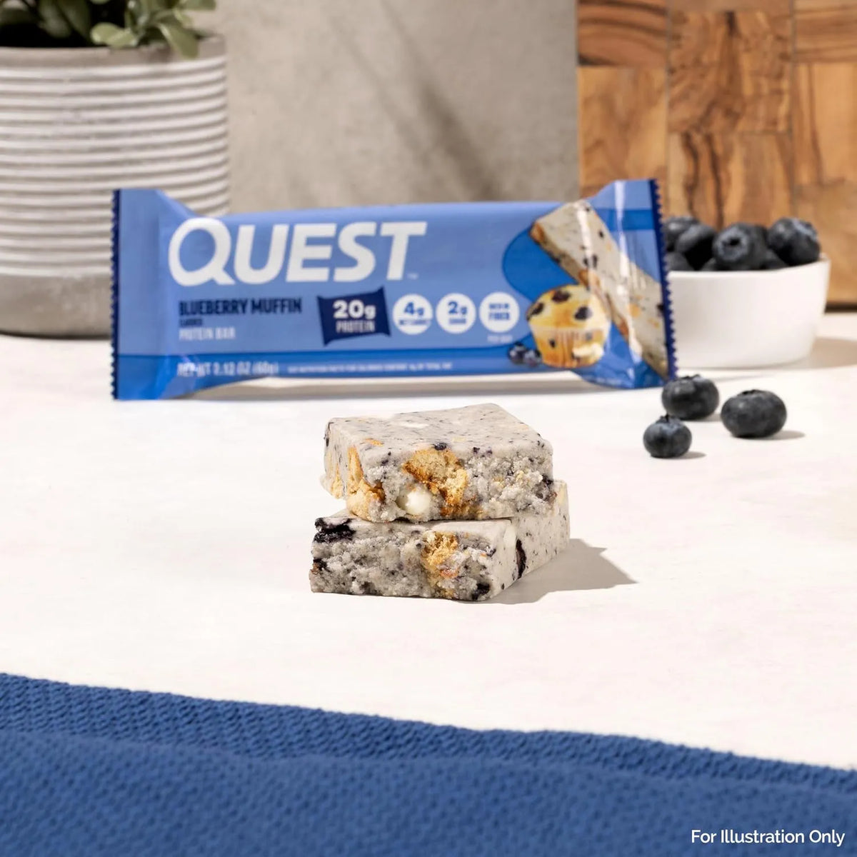 Quest Nutrition Protein Bar | Barras de Proteína Blueberry Muffin | 12 Piezas de 60 g | 20 g de Proteína