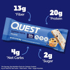 Quest Nutrition Protein Bar | Barras de Proteína Blueberry Muffin | 12 Piezas de 60 g | 20 g de Proteína