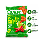 Quest Nutrition Protein Chips | Papas Proteicas Chile y Limón | Caja con 8 Bolsas de 32 g | 20 g de Proteína