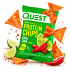 Quest Nutrition Protein Chips | Papas Proteicas Chile y Limón | Caja con 8 Bolsas de 32 g | 20 g de Proteína