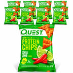 Quest Nutrition Protein Chips | Papas Proteicas Chile y Limón | Caja con 8 Bolsas de 32 g | 20 g de Proteína