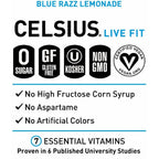 Celsius Live Fit | Bebida Energética sin Gas | 12 Latas de 355 ml | Sabor Blue Razz Lemonade